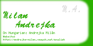 milan andrejka business card